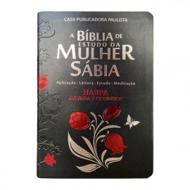 Bblia Da Mulher Sbia Texto Color Com Harpa - Tulipa Preta