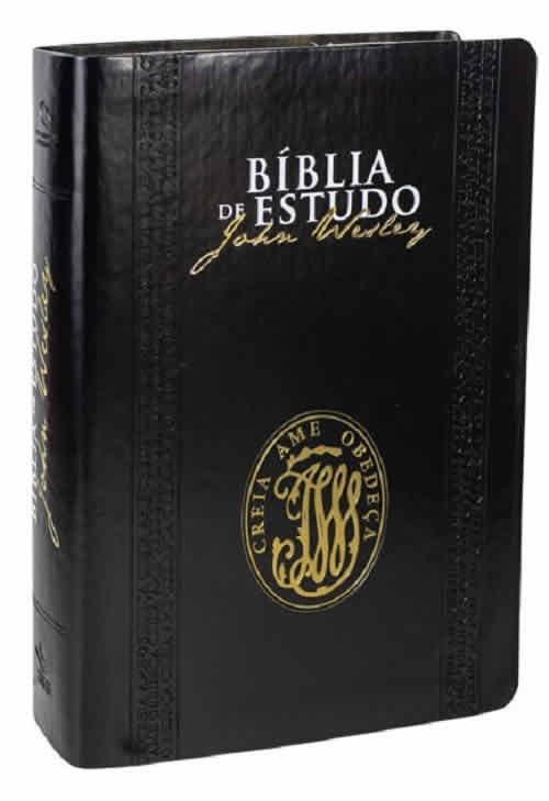 Bíblia De Estudo John Wesley Capa Luxo Preto - Livraria Evangélica Shalom