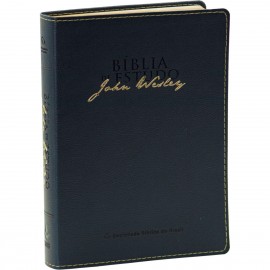 B�blia de Estudo John Wesley Capa Luxo Azul