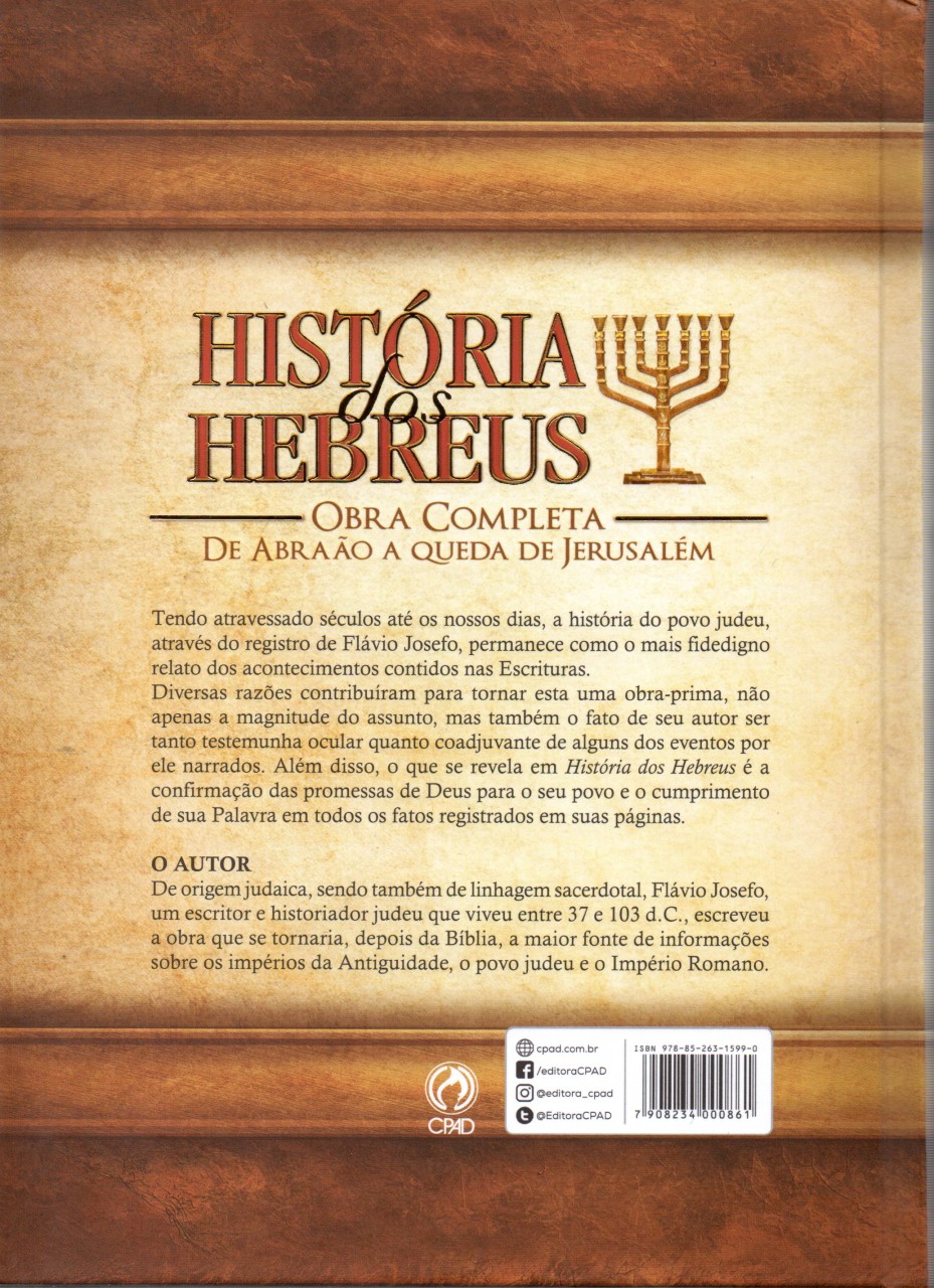 Historia Dos Hebreus Versao Luxo Dourado Flavio Josefo - Livraria ...