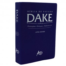 B�blia de Estudo DAKE - Letra Grande - Capa luxo - Azul