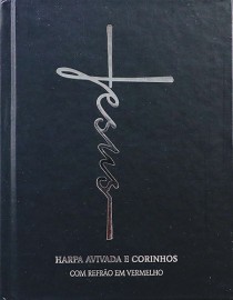 Harpa Avivada e Corinhos M�dio Letra Gigante  Jesus Preta Capa Dura