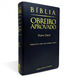 Bblia Obreiro Aprovado Mdia Luxo Harpa Crist Preta