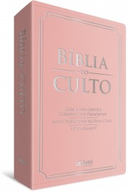 Bblia do culto Letra Gigante Clssica luxo Rosa com harpa