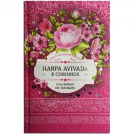 Harpa Avivada e Corinhos Floral Pink Letra Hipergigante Capa Dura