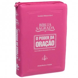 B�blia O Poder da Ora��o ARC Letra Normal Capa com Ziper Pink