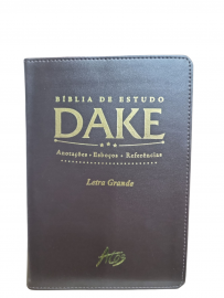 B�blia de Estudo DAKE - Letra Grande - Capa luxo - Marrom