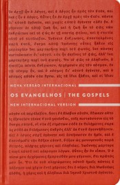 Os Evangelhos, Edio Bilngue, Portugus/Ingls, NVI/NIV, palavras de Jesus em azul  Capa Vermelho