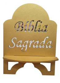 Suporte de B�blia Em Madeira  mdf Grande Dourado