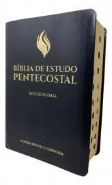 Biblia De Estudo Pentecostal Grande Preta Edi��o Global Com Indice