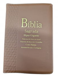 Biblia Letra Hiper Gigante Com Harpa 774 Ziper Lateral Art�stica Texto Cororido