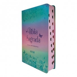 B�blia NVI Borboletas metalizada com �ndice 