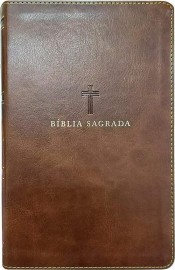 B�blia NVI Couro Soft, Marrom, PJV Leitura Perfeita Com Indice