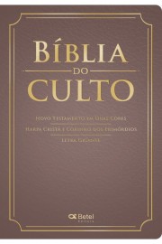 Bblia do culto Letra Gigante Clssica luxo Nude com harpa