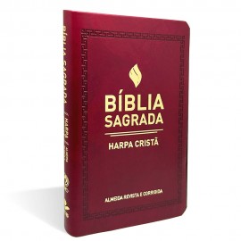B�blia Sagrada Ultrafina com Harpa Crist� Vinho