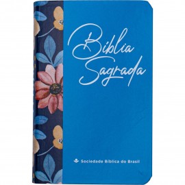 B�blia A.R.A Edi��o de Bolso Luxo Bicolor Azul