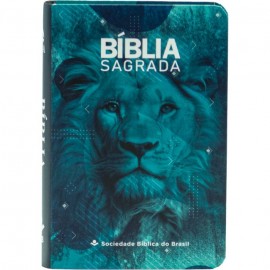 B�blia NAA Edi��o de Bolso Luxo Leao Verde Ilustrada