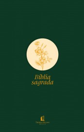 Bblia Slim NVI, Letra Grande, Tecido verde sobre capa dura, Flor minimalista