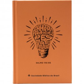 B�blia  Media NAA Letra Maior Capa Dura Laranja