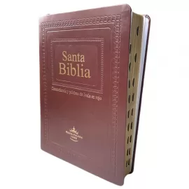 Santa Biblia con Concordancia Marrom Letra Gigante palavras de Jesus em vermelho com �ndice