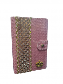 B�blia Letra Hiper Gigante Rosa Pedraria Espinha Lateral Flores