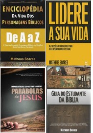 Kit de 4 livros Matheus Soares - Personagens, Manual das Parbolas,  Guia do Estudo da Bblias e Lidere Sua Vida