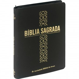 Bblia Sagrada  Naa- Linha Ouro Ziper Preta