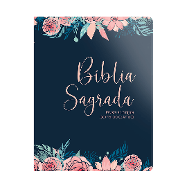 Biblia ARC Compacta Letra Normal Luxo Rosas