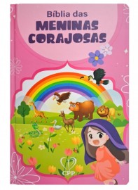 Bblia das Meninas Corajosas ARC Capa Dura Rosa Harpa Avivada e Corinhos