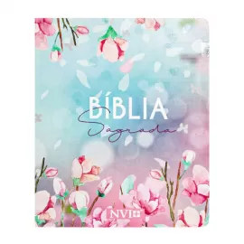 B�blia M�dia NVI - Capa Flores Magn�lia Brochura