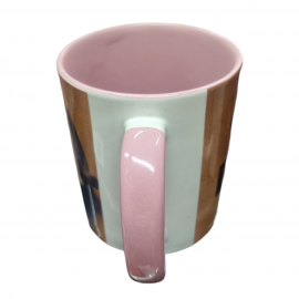 Caneca 340ml Estampado Caf� Com Deus Pai Rosa