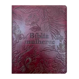 B�blia Mulheres Viviane Martinello NVT Espa�o Para Anota��es Uma Coluna Vinho Floral