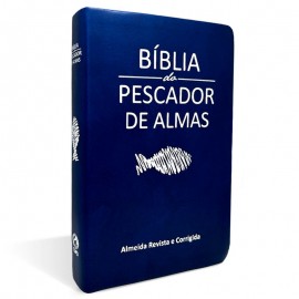 Bblia do Pescador de Almas Mdia Luxo Azul