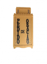Gazofil�cio Pequeno Mdf Dourado Pedido de Ora��o