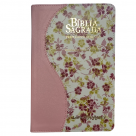 B�blia HiperGigante luxo Biicolor Lateral Dourada Com Harpa �ndice CPP