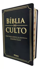 Biblia Do Culto Luxo Preta Letra Extra Gigante com Harpa Com Indice