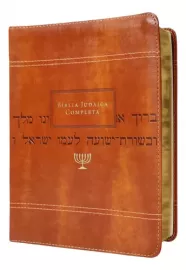 Bblia Judaica Completa  Capa Marrom Caramelo Luxo