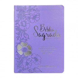 Bblia Letra Hipergigante Arc Full Color Pu Luxo Com Harpa Com ndice Dalia Lilas