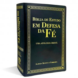 Bblia de Estudo em Defesa da F Grande Luxo Preta