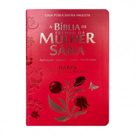 Bblia Da Mulher Sbia Texto Color Com Harpa - Tulipa Vermelha