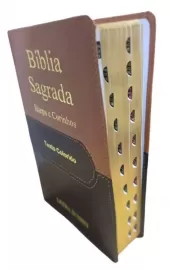 B�blia Letra Jumbo Luxo Com Harpa Avivada e Corinhos  RC Tricolor Ful Color