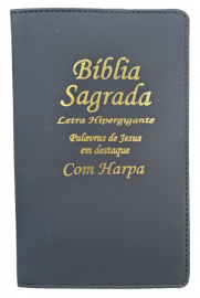 Biblia Hiper Plus Luxo Com Harpa Lateral Dourada KCP