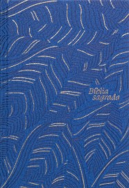 B�blia Slim NVI, Letra Grande, Couro-soft azul sobre Capa dura, Abstrata