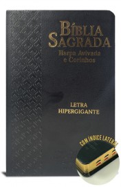 Bblia Letra Hipergigante Arc Full Color Pu Luxo Com Harpa Com ndice Preta