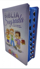 Biblia Turminha Da Gra�a Azul Capa Dura com indice